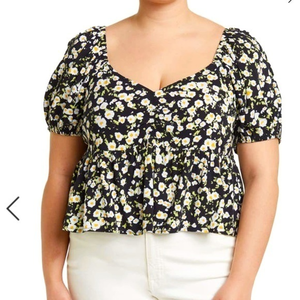 NWT Abound Black Cinch Front Baby‎ Doll Top Size 1X